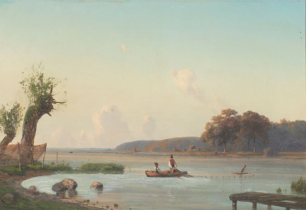 Vista costiera con i pescatori